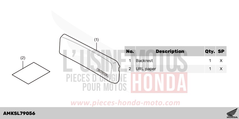 KIT,BACKREST(PLA 58L) de Africa Twin DCT MAT BALLISTIC BLACK METALLIC (NHA86) 2024